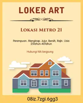 DIBUTUHKAN ART Menginap