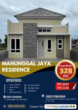 MANUNGGAL JAYA RESIDENCE- HUNIAN NYAMAN DI LOKASI STRATEGIS