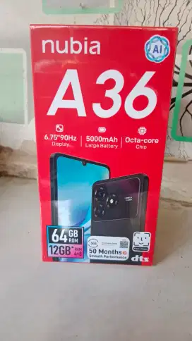 Nubia A36 Terbaru ram 4+8/64new segel box