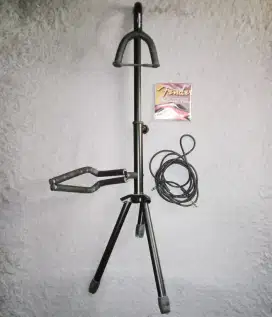 STAND GITAR SENAR DAN KABEL JACK SEPAKET