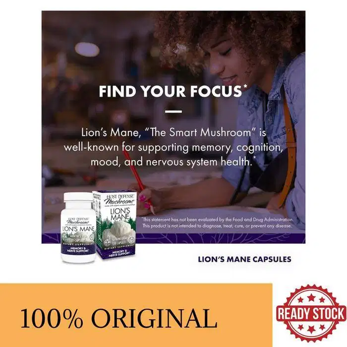 Fungi Perfecti Host Defense Mushrooms Lion's Mane Memory Nerve