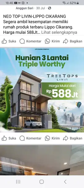 Rumah 2 lantai harga 400 jutaaan