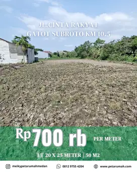 Dijual Tanah di Medan SHM 500 m² Lokasi Dekat Pusat Kota