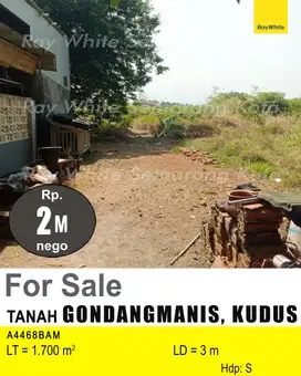 DIJUAL TANAH DI GONDANGMANIS KUDUS A4468