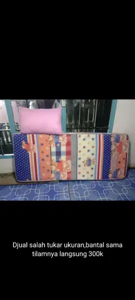 Kasur busa dan bantal pink