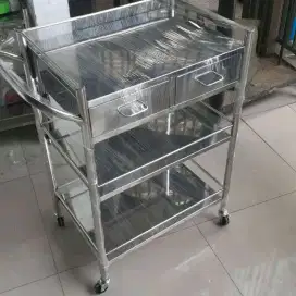 Jual troli meja instrumen stainless - troli stainless rumah sakit