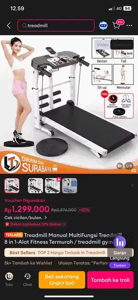 Alat olahraga treadmill manual