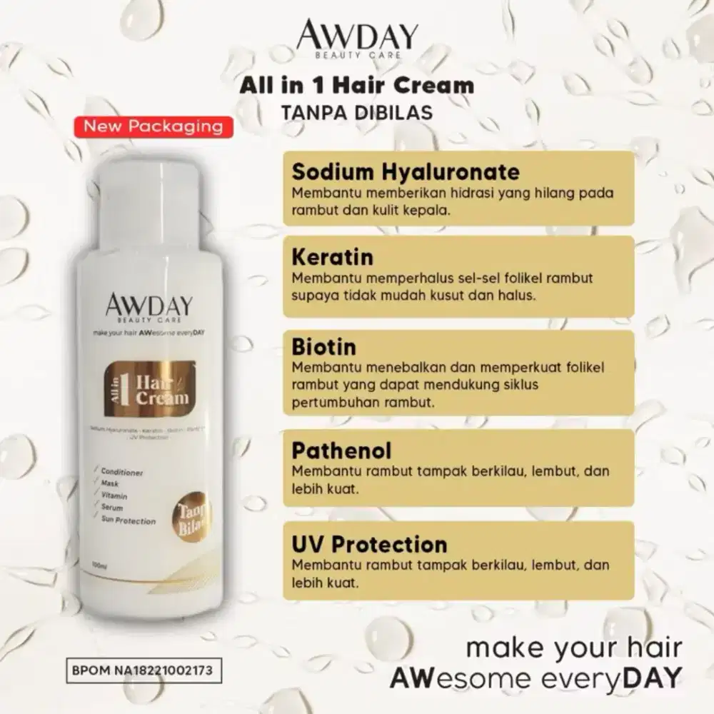 Vitamin rambut kondisioner rambut tanpa bilas