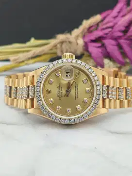 Rolex Datejust Lady 18K Gold Diamond Bracelet