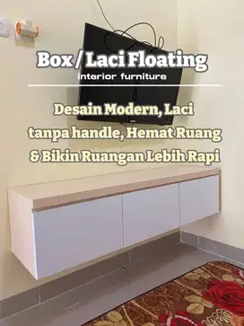 MEJA GANTUNG TANPA HANDLE/MEJA FLOATING CUSTOM/BOX LACI GANTUNG
