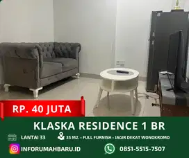 KLASKA RESIDENCE 1BR‼️ Apartemen Full Furnish dekat Wonokromo
