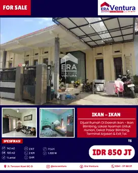 Dijual Rumah Di Daerah Ikan - Ikan Blimbing, Nyaman Untuk Hunian