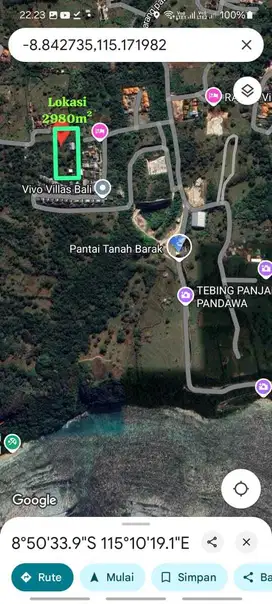 Tanah Strategis Kawasan Wisata Pantai Tanah Barak & Pandawa, Kuta Sela