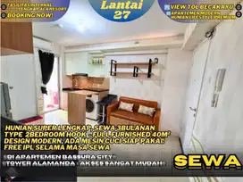 Langsung Huni! Sewa 3Bulanan Tercantik 2BR HOOK Furnished Bassura City