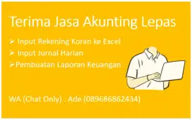 Jasa Input Rekening Koran, Input Jurnal dan Laporan Keuangan Perusaan