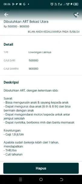 Dibutuhkan ART Bekasi Utara