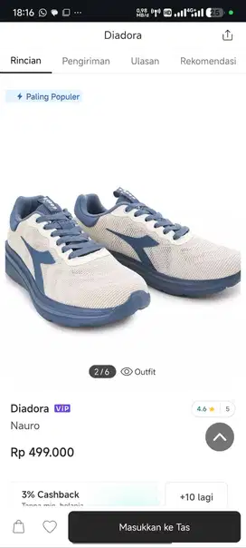 Sale Sepatu Running Diadora