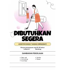 Lowongan pekerjaan untuk ART wanita
