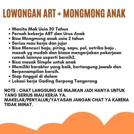 lowongan ART dan Momong Anak