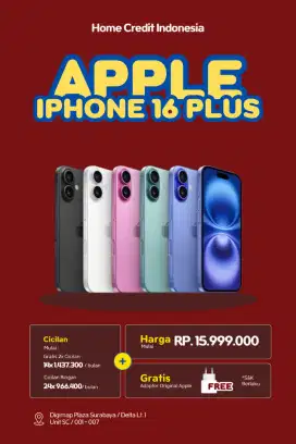 IPHONE 16 PLUS 128GB DISKON 500RB / GRATIS ADAPTOR ORI APPLE