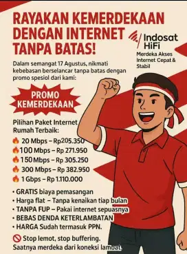 PROMO PEMASANGAN WIFI HIFI INDOSAT BULAN AGUSTUS