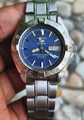 Jam seiko 5 sports Automatic blue dial full Original