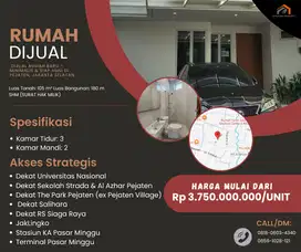 DIJUAL RUMAH BARU – MINIMALIS & SIAP HUNI DI PEJATEN, JAKARTA SELATAN