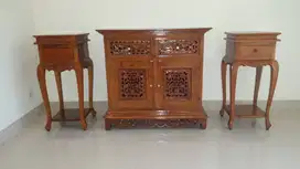 Bufet dan Nakas 1(Satu) Set, Kayu Ukir