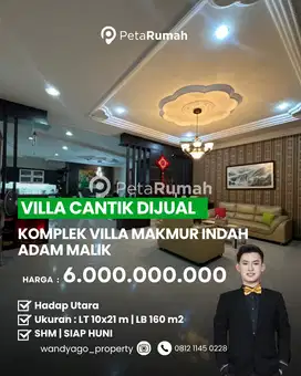 Dijual Villa Full Furnish Di Komp Villa Makmur Indah  Adam Malik