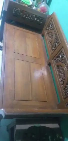 Bangku ukiran jati dan kipas coler