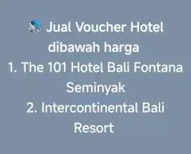 Jual vocer hotel di bali