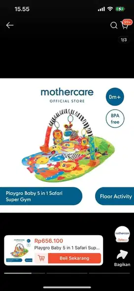Playgro Baby 5 in 1 Safari Super Gym - Matras Bermain Anak Bayi
