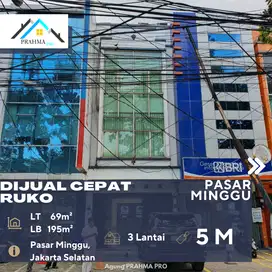 Pasar Minggu Jaksel Dijual Ruko 3 Lantai Lokasi Komersil Strategis