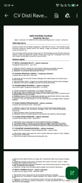 Mencari pekerjaan Customer Service