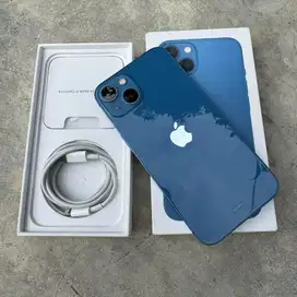 iPhone 13 128GB Blue Fullset Original Garansi iBox Aktif BH 100% Ori