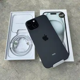 iPhone 15 128GB Black Fullset Like New Garansi iBox 11 Bulan Lagi