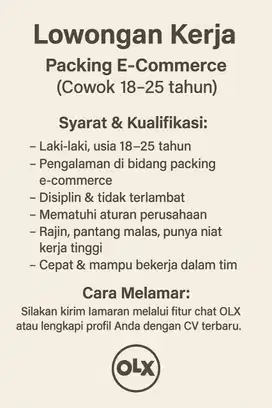 dibutuhkan segera 2 orang