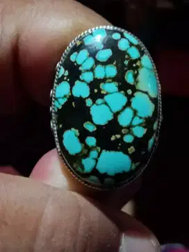 Cincin pirus motif  kuro perak