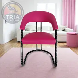 Kursi Salon Minimalis - Kursi Potong Rambut - Kursi Rumah Rangka Hitam