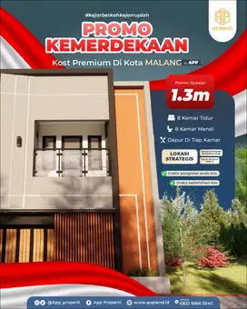 Rumah kost premium sebelah kampus UMM malang