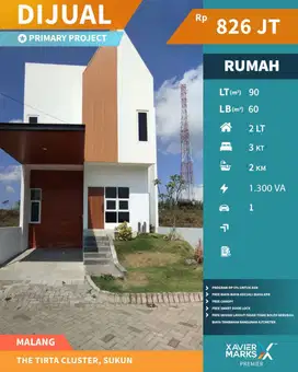 Dijual Rumah Baru Gress Minimalis Modern di Sukun Malang