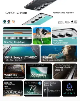 Tecno Camon 40 Pro 5G 8/256 GB NEW