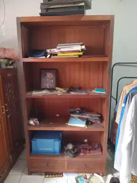Rak Buku Kayu Jati Asli