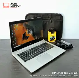 HP Elitebook 745 G5 Ryzen 5 Pro RAM 16GB SSD 256GB Laptop Second Bekas