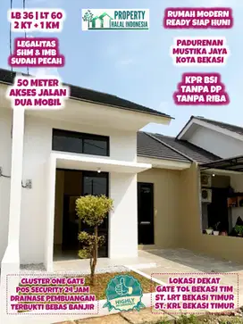 Jual Rumah Murah Siap Huni Padurenan Mustika Jaya - SHM KPR BSI DP Nol