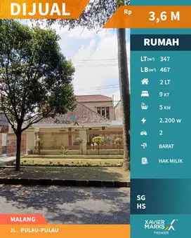 Dijual Rumah Klasik Terawat & Siap Huni di Daerah Pulau-pulau, Klojen