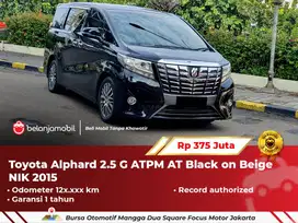 [ GARANSI 1TH ] Toyota Alphard 2.5 G ATPM AT Black on Beige 2015/2016