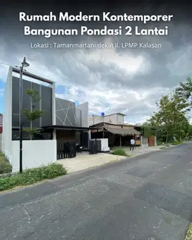 Rumah Modern Kontemporer Bangunan Pondasi 2 Lantai di Tamanmartani