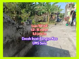TANAH PEKARANGAN HADAP SELATAN BUAT KOS  GONILAN KARTASURA UMS SOLO