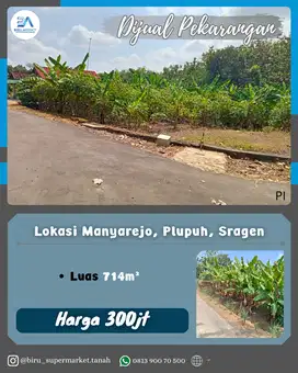 Tanah Pekarangan Lokasi Plupuh Sragen